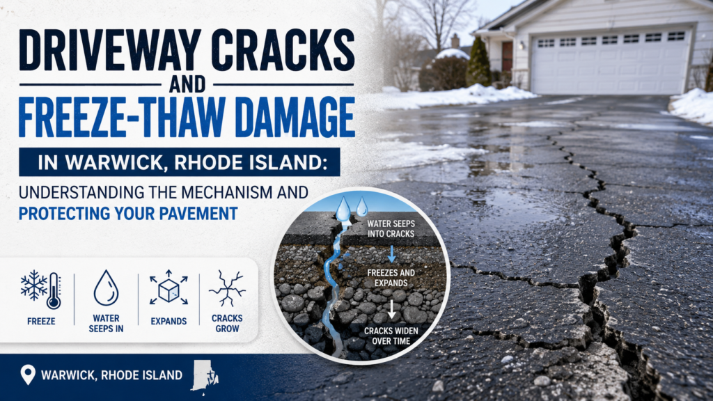 Driveway Cracks and Freeze-Thaw Damage in Warwick, Rhode Island: Understanding the Mechanism and Protecting Your Pavement